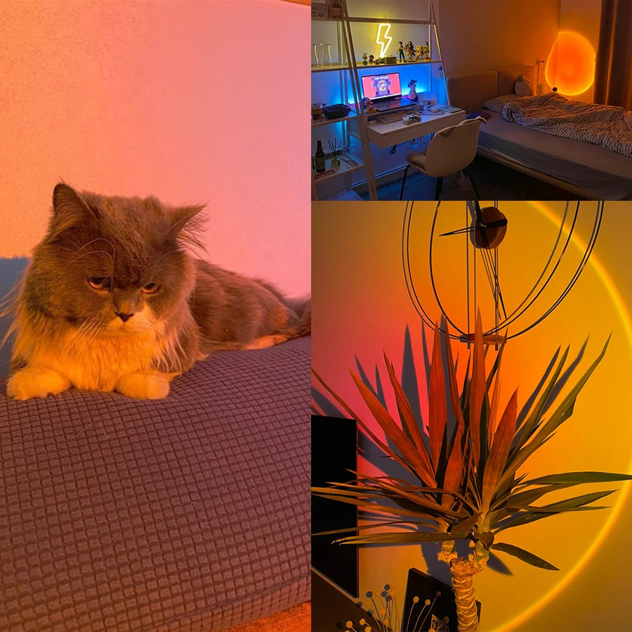 Lámpara Sunset RGB Inteligente Tuya – Proyección Decorativa USB con App y Control Remoto IR