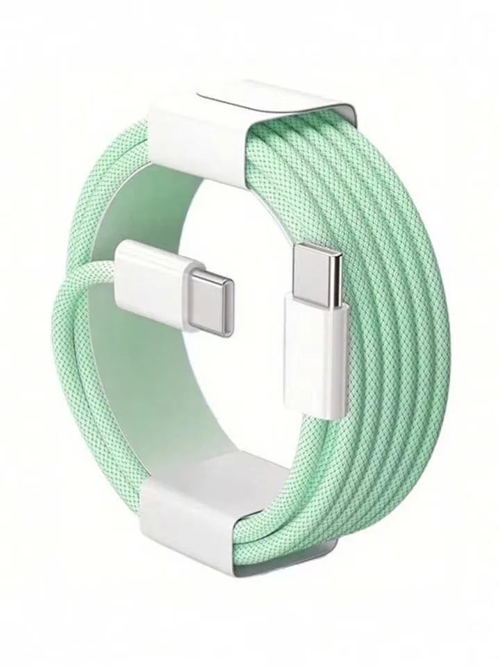 Cable USB-C Carga Rápida para iPhone 15, 16 y 17 — Nylon Trenzado Multicolor