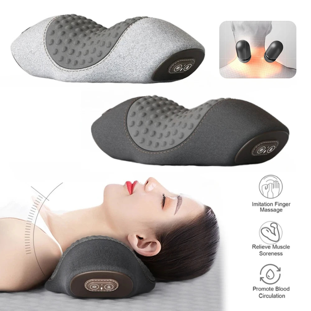 Almohada Masajeadora de Cuello – Calor, Vibración y Tracción Cervical para Alivio de Dolor