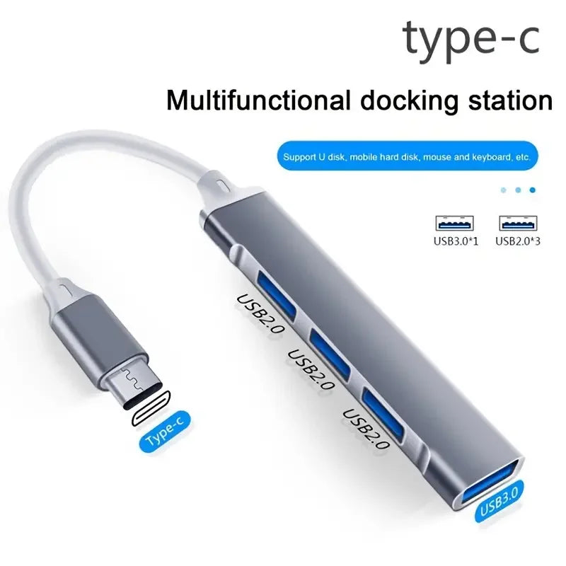 Hub USB-C 7 en 1 para MacBook y Laptop — Puertos USB 3.0 y OTG