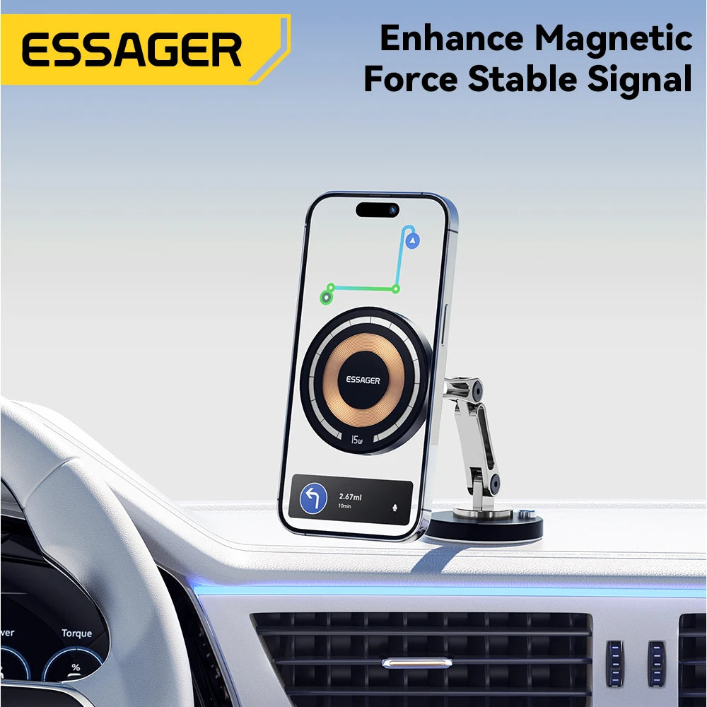 Soporte Magnético para Auto con Carga Inalámbrica Essager — 15W MagSafe
