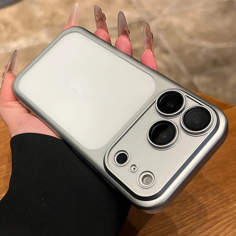 Funda Mate Translúcida con Placa Trasera para iPhone — Protección de Cámara
