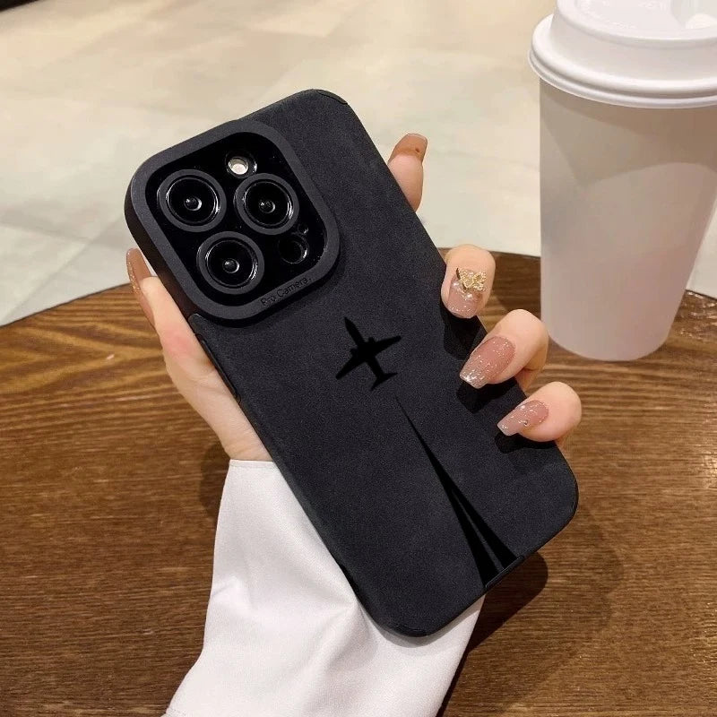 Funda Silicona Mate de Cuero para iPhone — Protección de Cámara