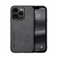 Funda de Cuero con Placa Metálica para iPhone — Soporte para Auto