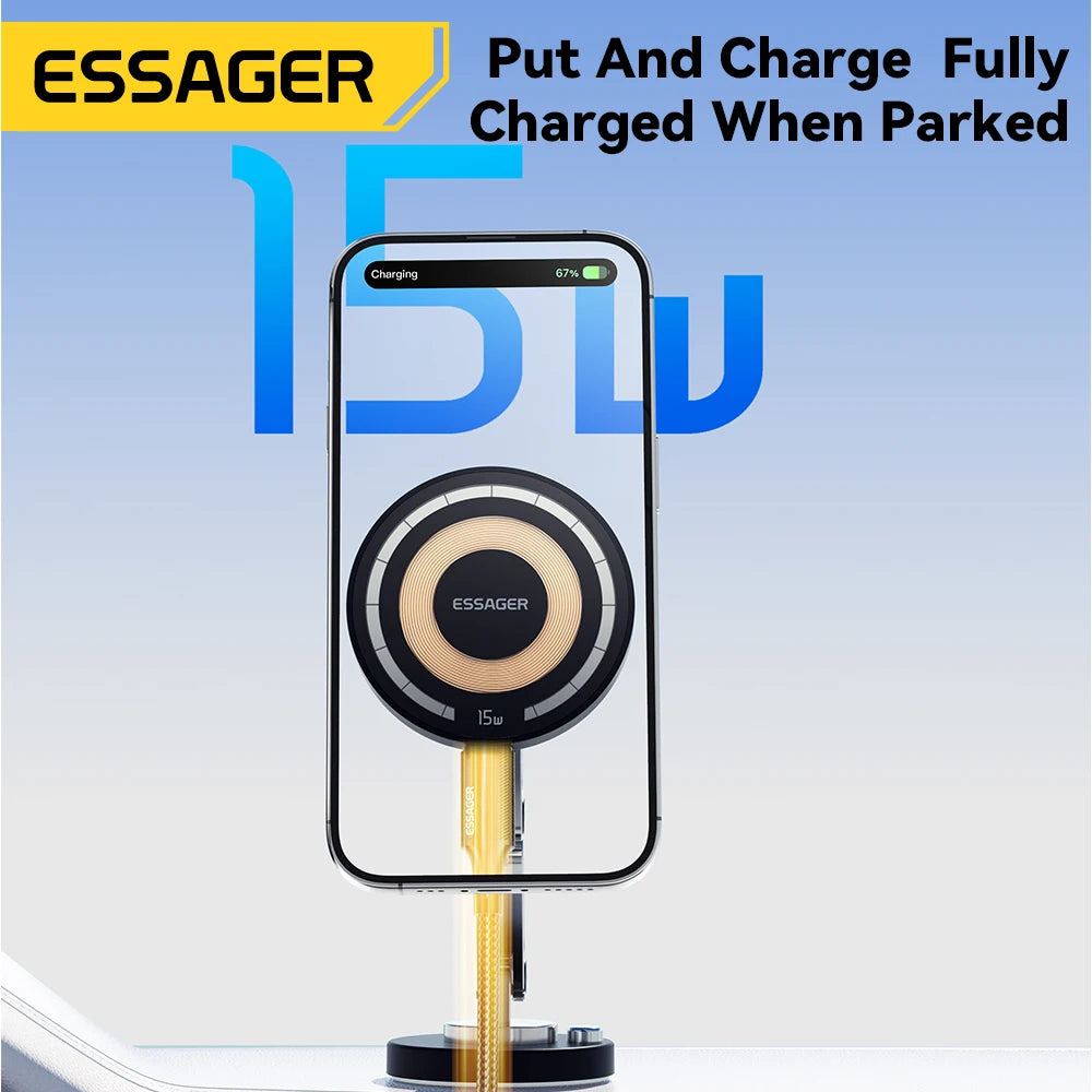 Soporte Magnético para Auto con Carga Inalámbrica Essager — 15W MagSafe