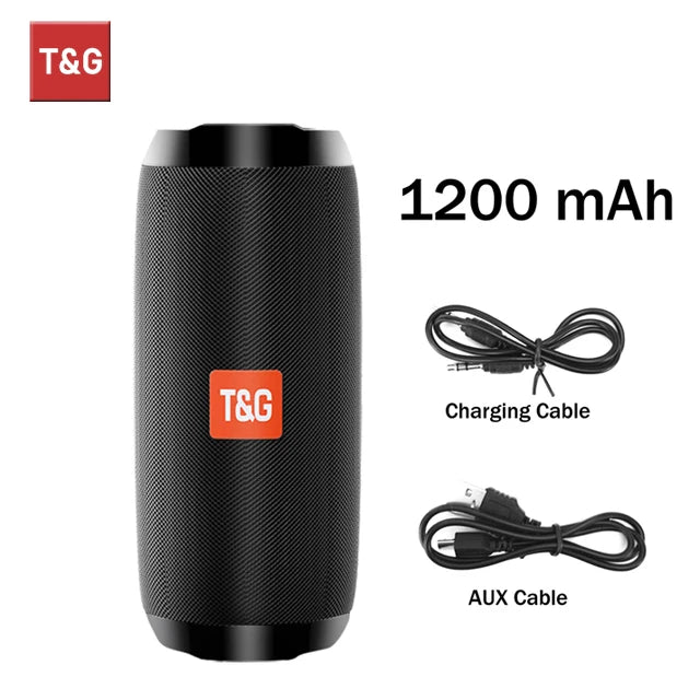 Bocina Bluetooth Portátil T&G TG117 con Radio FM y Ranura TF