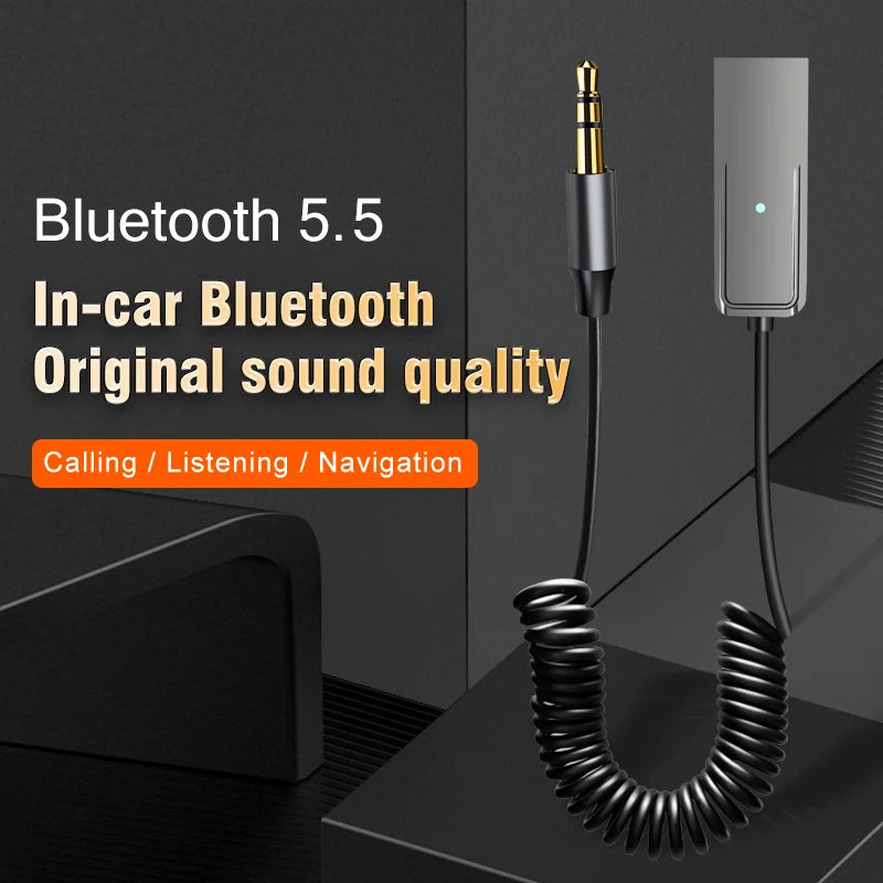 Kit Bluetooth 5.5 para Auto AUX HiFi con Micrófono y Navegación