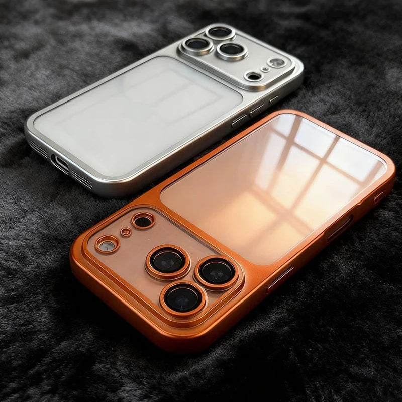 Funda Mate Translúcida con Placa Trasera para iPhone — Protección de Cámara