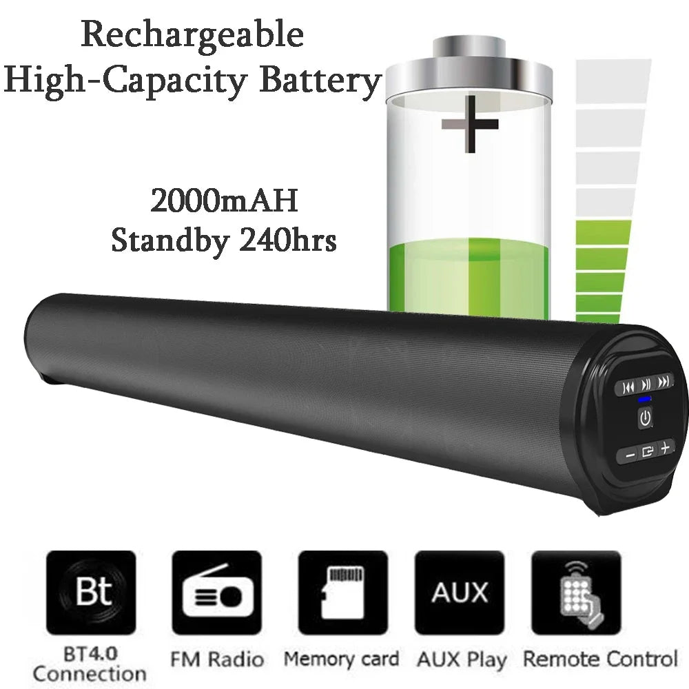 Soundbar Inalámbrico Bluetooth con Sonido Envolvente para TV y Proyector