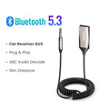Receptor Bluetooth 5.3 para Auto AUX 3.5mm Manos Libres
