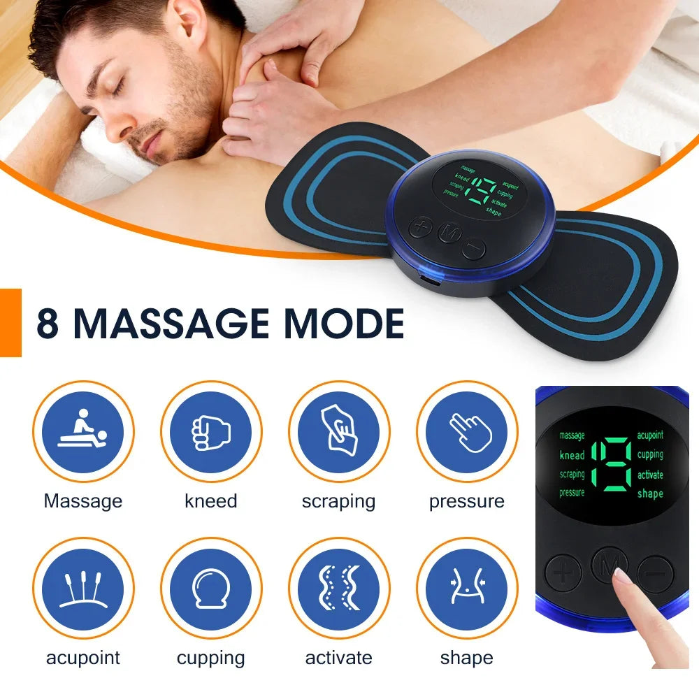 Masajeador EMS Eléctrico – Estimulador Muscular de Baja Frecuencia para Cuello, Espalda y Pantorrillas