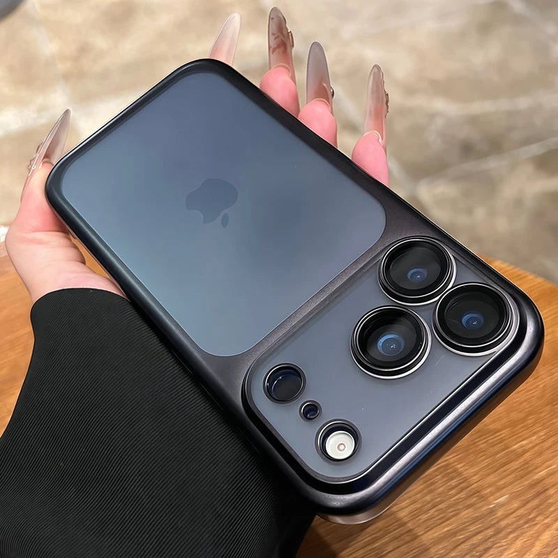 Funda Mate Translúcida con Placa Trasera para iPhone — Protección de Cámara