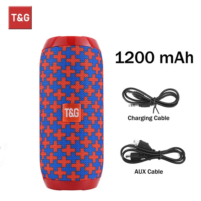 Bocina Bluetooth Portátil T&G TG117 con Radio FM y Ranura TF