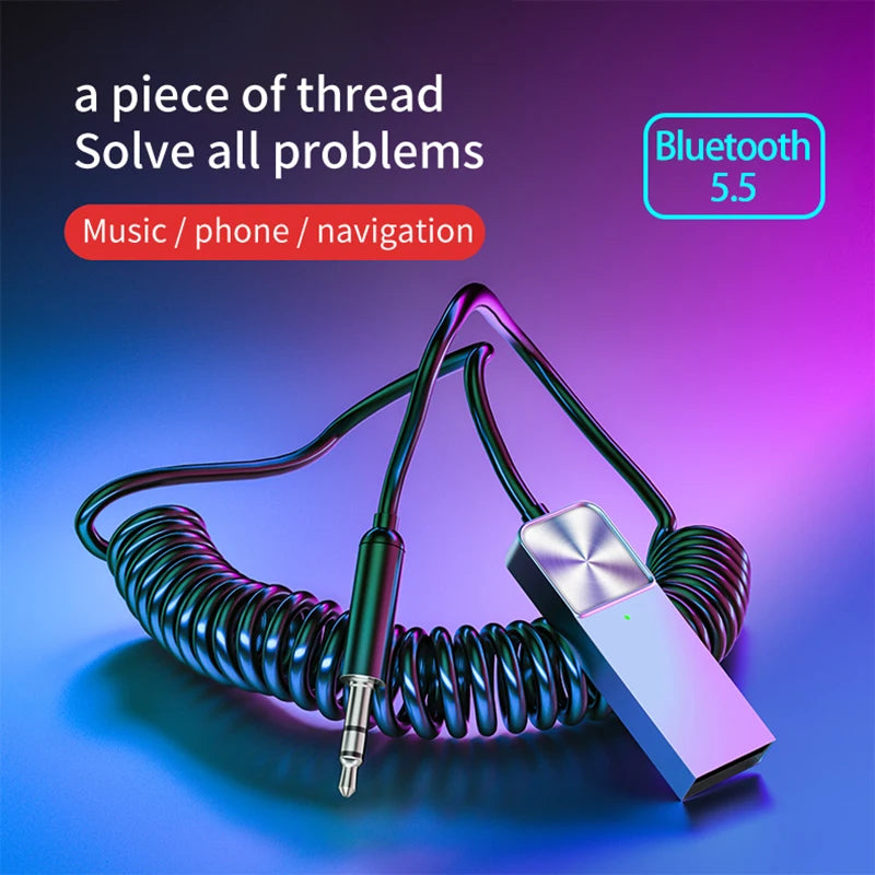 Kit Bluetooth 5.5 para Auto AUX HiFi con Micrófono y Navegación