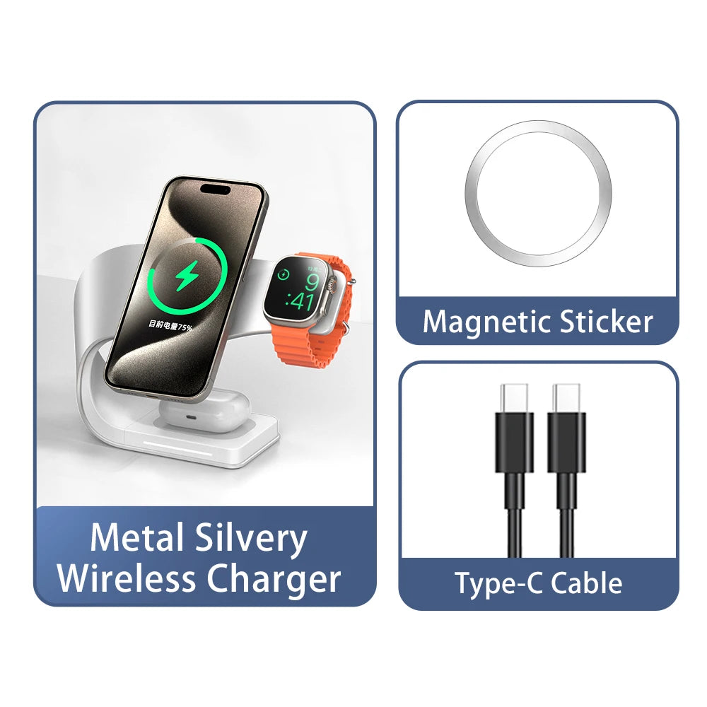 Estación de Carga Inalámbrica 4 en 1 — iPhone, AirPods y Apple Watch