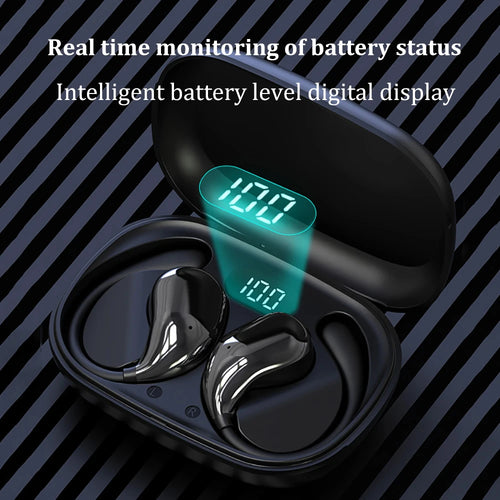 Audífonos Inalámbricos Bluetooth 5.4 con Pantalla LED y Gancho para Oreja