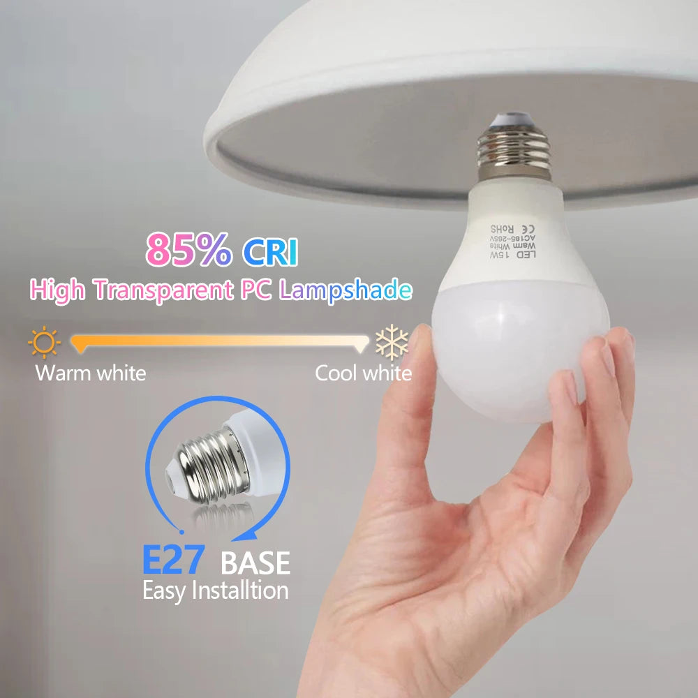 Foco LED E27 3W a 18W – 220V Alta Luminosidad Blanco Frío y Cálido para Hogar y Oficina