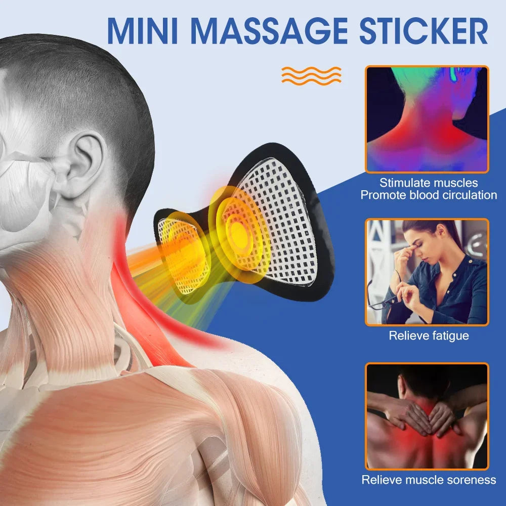 Masajeador EMS Eléctrico – Estimulador Muscular de Baja Frecuencia para Cuello, Espalda y Pantorrillas