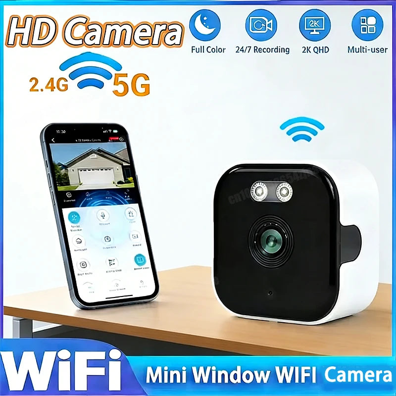 Cámara WiFi para Ventana 3MP – Visión Nocturna a Color, Dual Band 2.4/5GHz