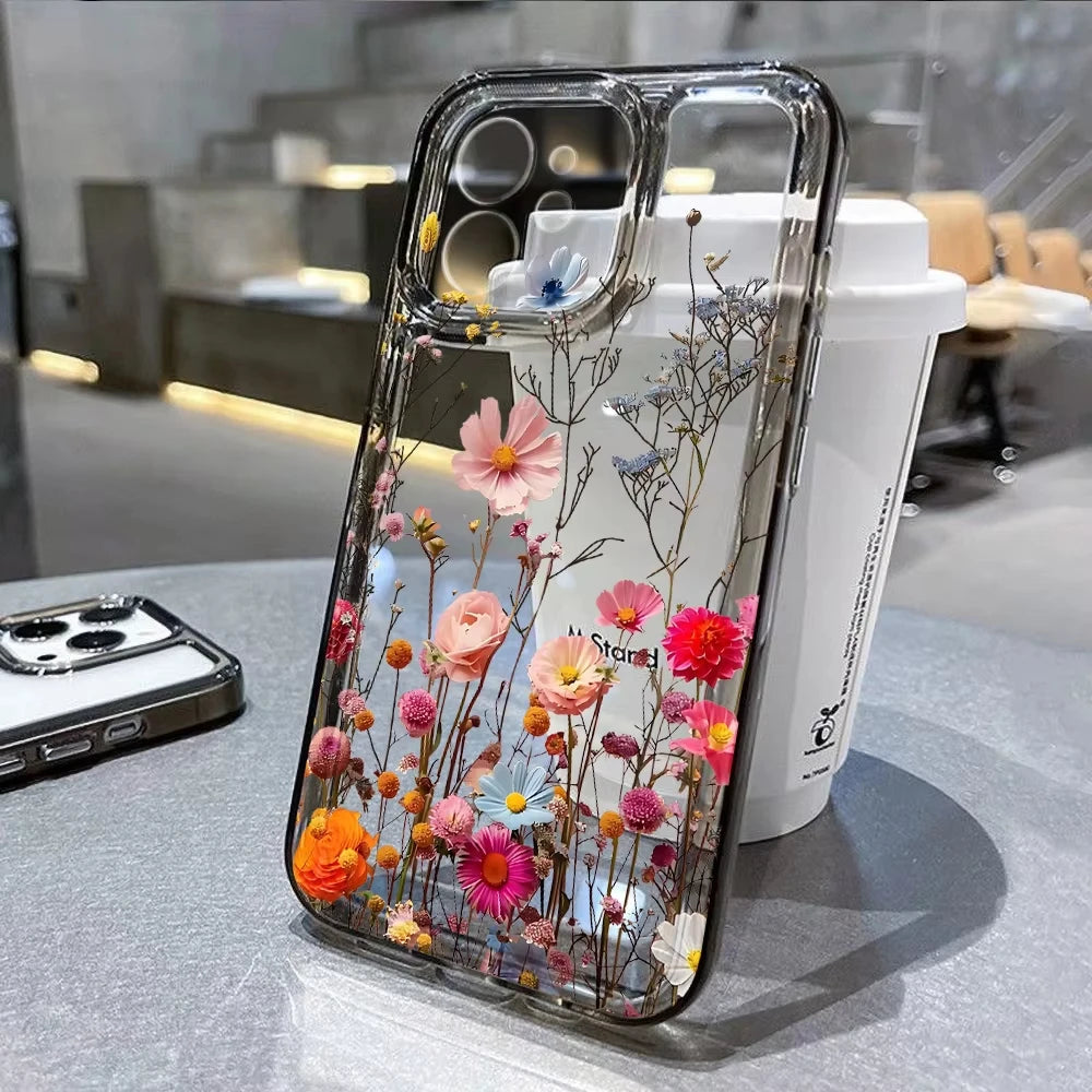 Funda Floral Transparente para iPhone — Diseño Femenino y Elegante