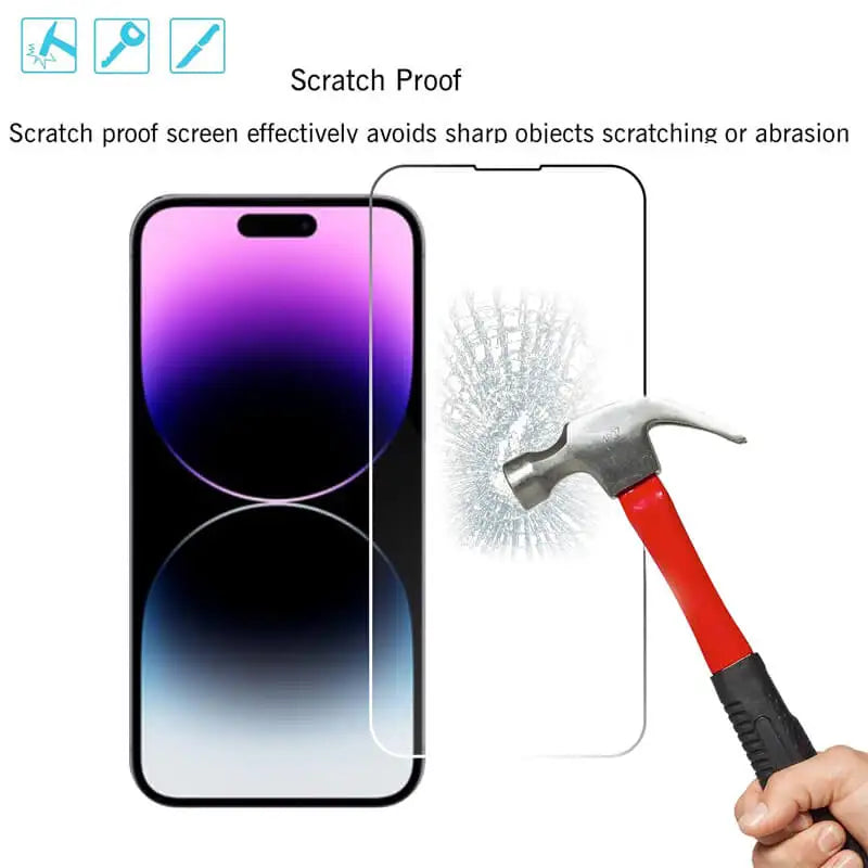Mica de Vidrio Templado para iPhone — 3 a 5 Piezas, Todos los Modelos