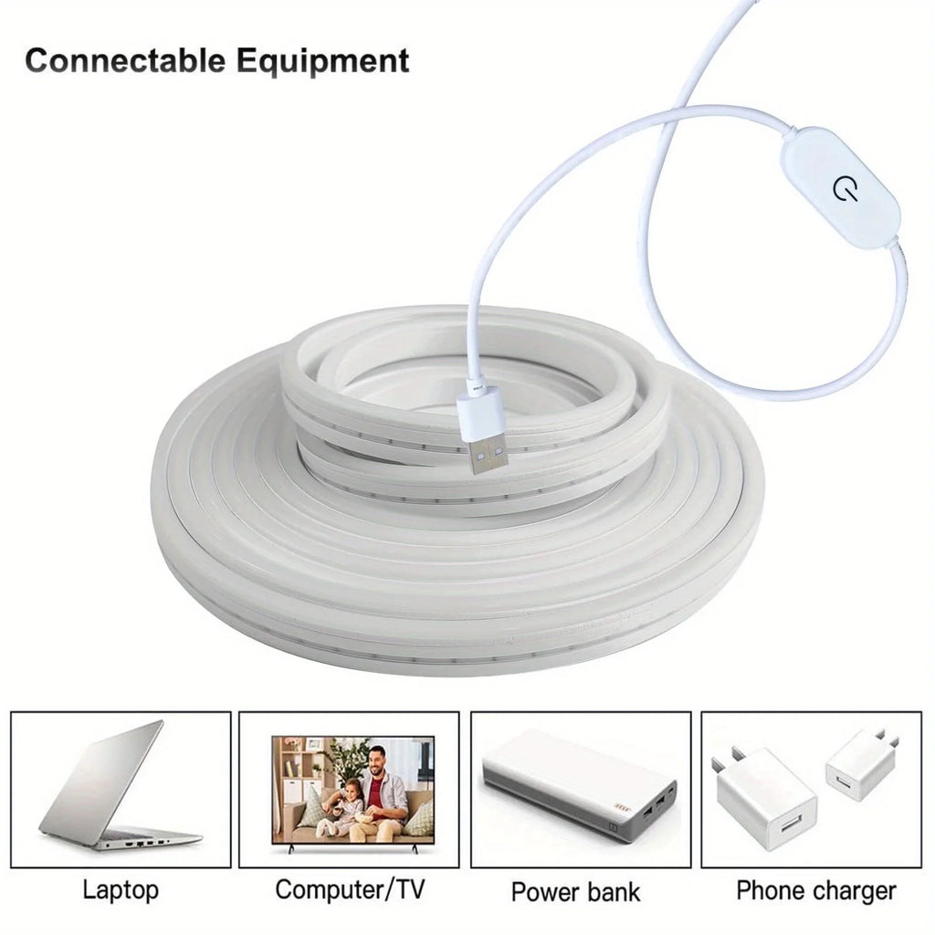 Tira LED Neón Inteligente – Sensor Táctil, Regulable, Impermeable para Decoración de Interiores