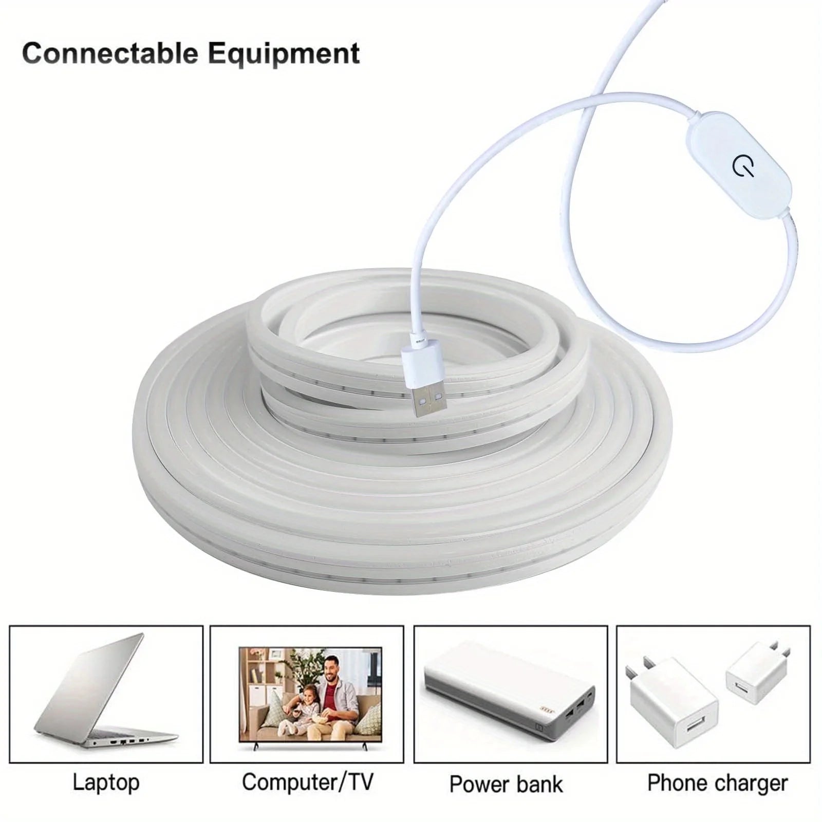 Tira LED Neón Inteligente – Sensor Táctil, Regulable, Impermeable para Decoración de Interiores
