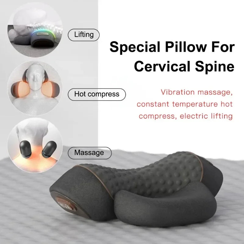 Almohada Masajeadora de Cuello – Calor, Vibración y Tracción Cervical para Alivio de Dolor