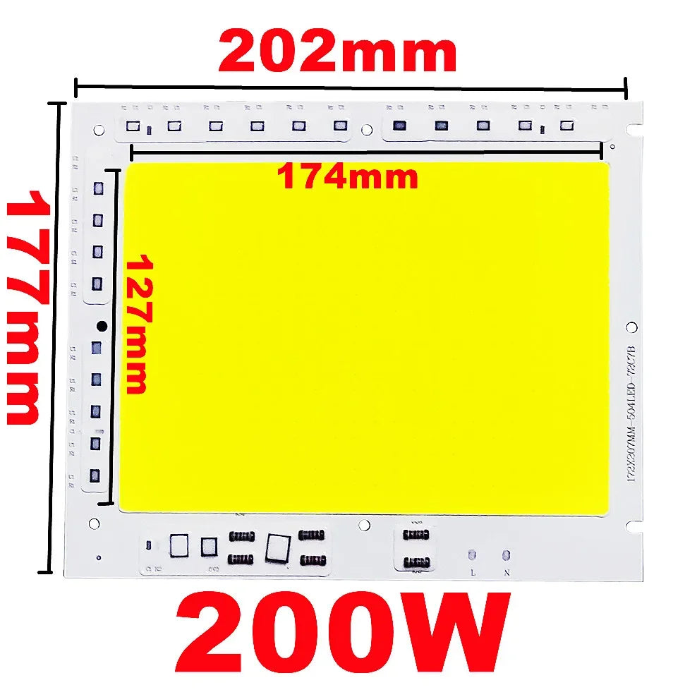 Chip LED COB 50W a 200W – 200-240V Sin Driver para Reflectores y Proyectores DIY de Alta Potencia