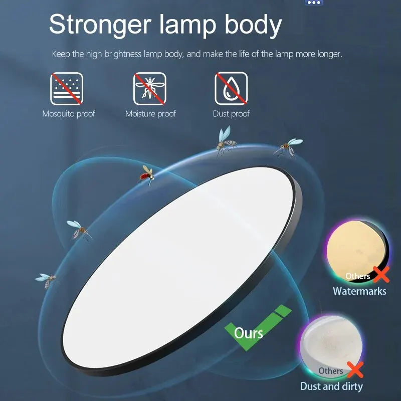Lámpara de Techo LED Inteligente 36W/50W – Regulable con App y Control Remoto para Sala y Recamara