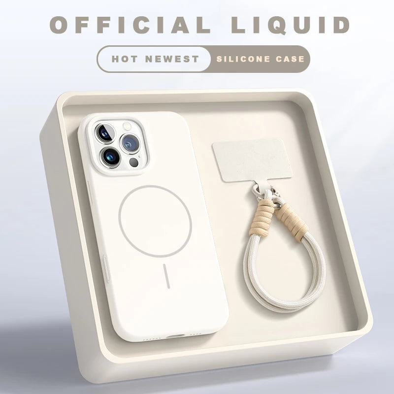 Funda Silicona MagSafe con Cordón para iPhone — Protección con Estilo