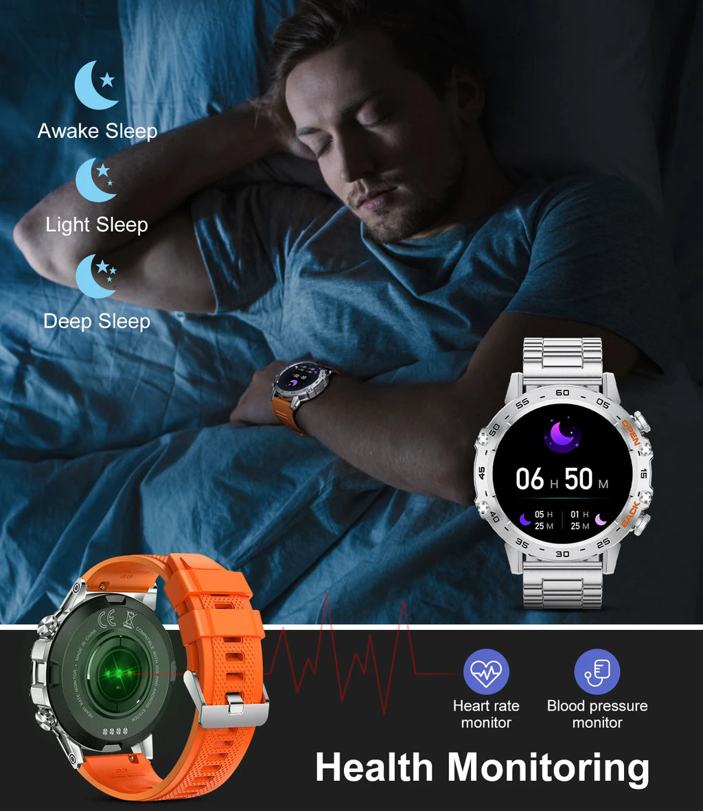 Smartwatch LIGE 1.39" – Llamadas Bluetooth, Monitor de Frecuencia Cardíaca y Fitness para iOS y Android