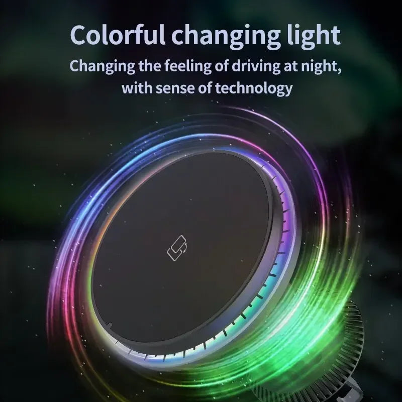 Soporte para Auto con Carga Inalámbrica RGB — MagSafe 15W