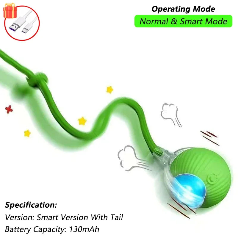 Pelota Interactiva para Gatos – Rodante Automática con Cola, Recargable, Juguete Inteligente