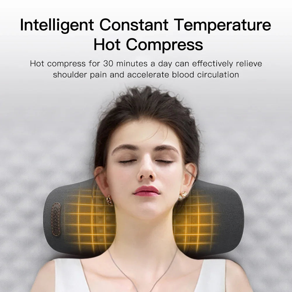 Almohada Masajeadora de Cuello – Calor, Vibración y Tracción Cervical para Alivio de Dolor