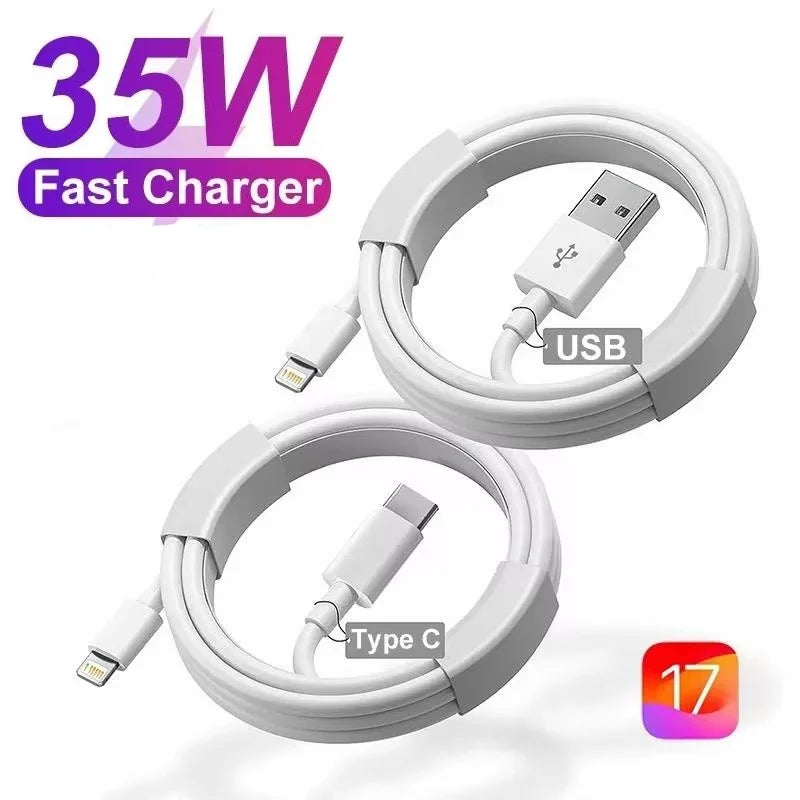 Cargador Rápido PD 35W con Cable para iPhone — USB-C Compacto