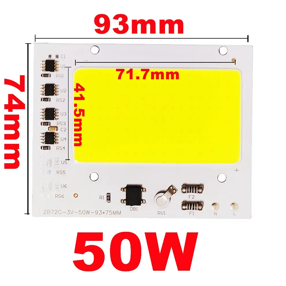 Chip LED COB 50W a 200W – 200-240V Sin Driver para Reflectores y Proyectores DIY de Alta Potencia
