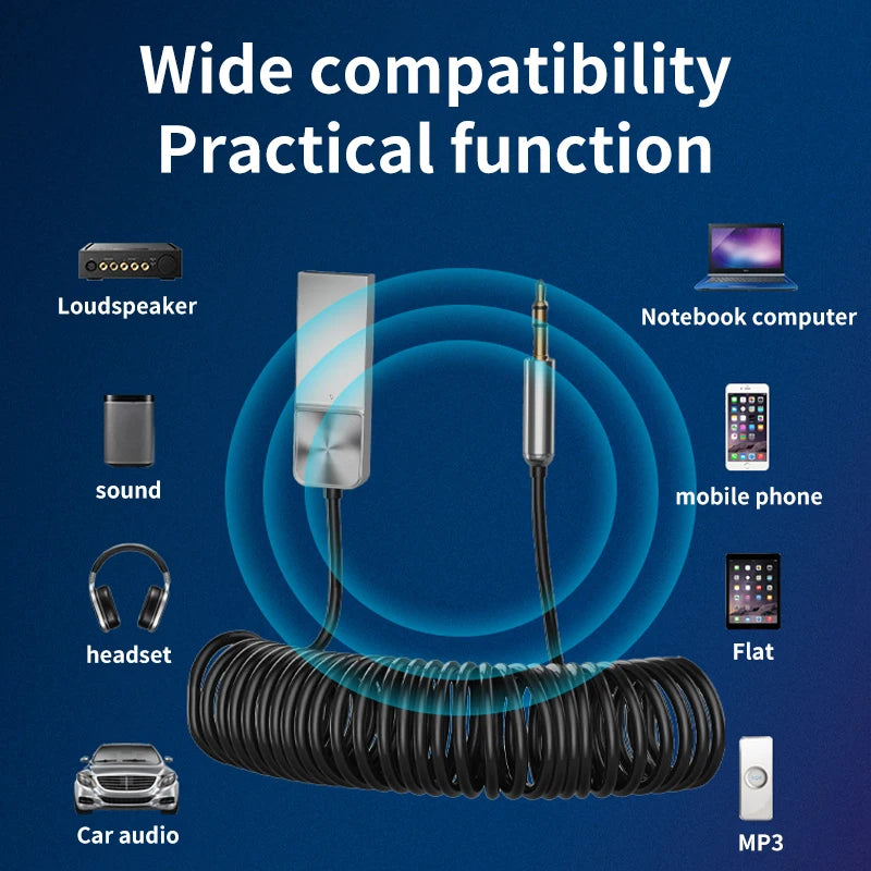Kit Bluetooth 5.5 para Auto AUX HiFi con Micrófono y Navegación
