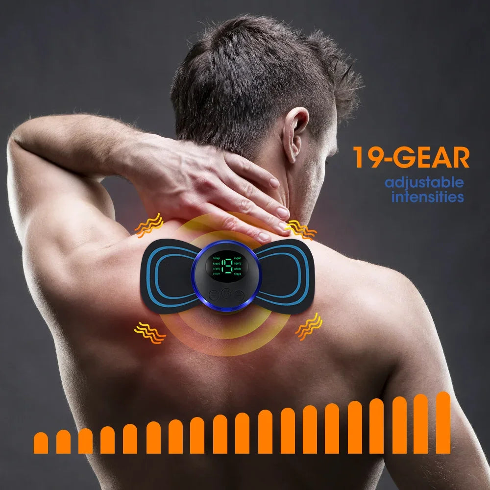 Masajeador EMS Eléctrico – Estimulador Muscular de Baja Frecuencia para Cuello, Espalda y Pantorrillas
