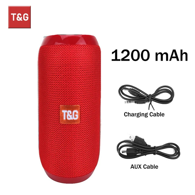 Bocina Bluetooth Portátil T&G TG117 con Radio FM y Ranura TF
