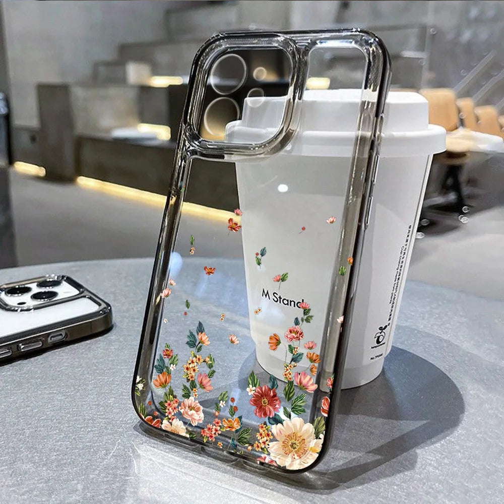 Funda Floral Transparente para iPhone — Diseño Femenino y Elegante