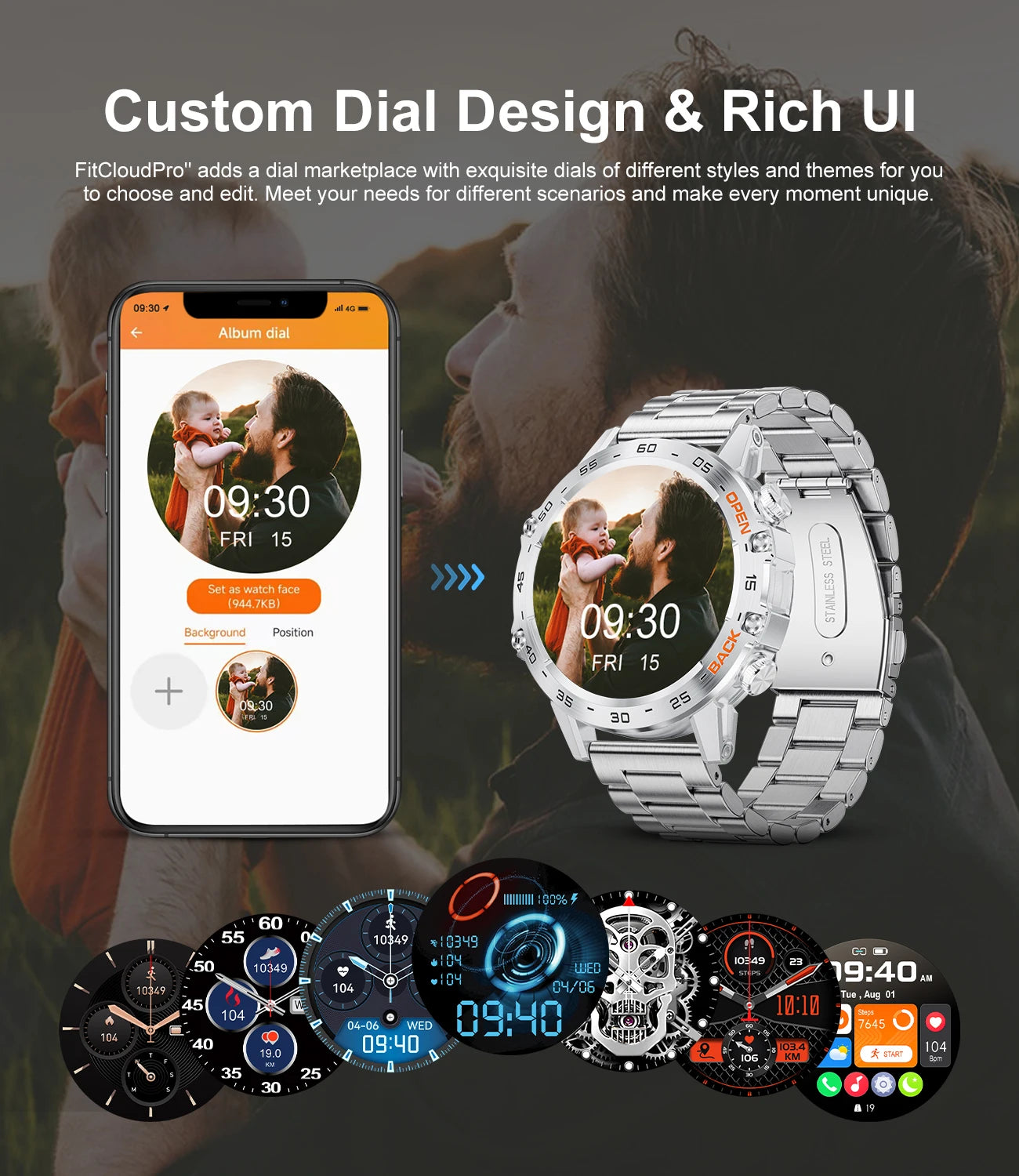 Smartwatch LIGE 1.39" – Llamadas Bluetooth, Monitor de Frecuencia Cardíaca y Fitness para iOS y Android
