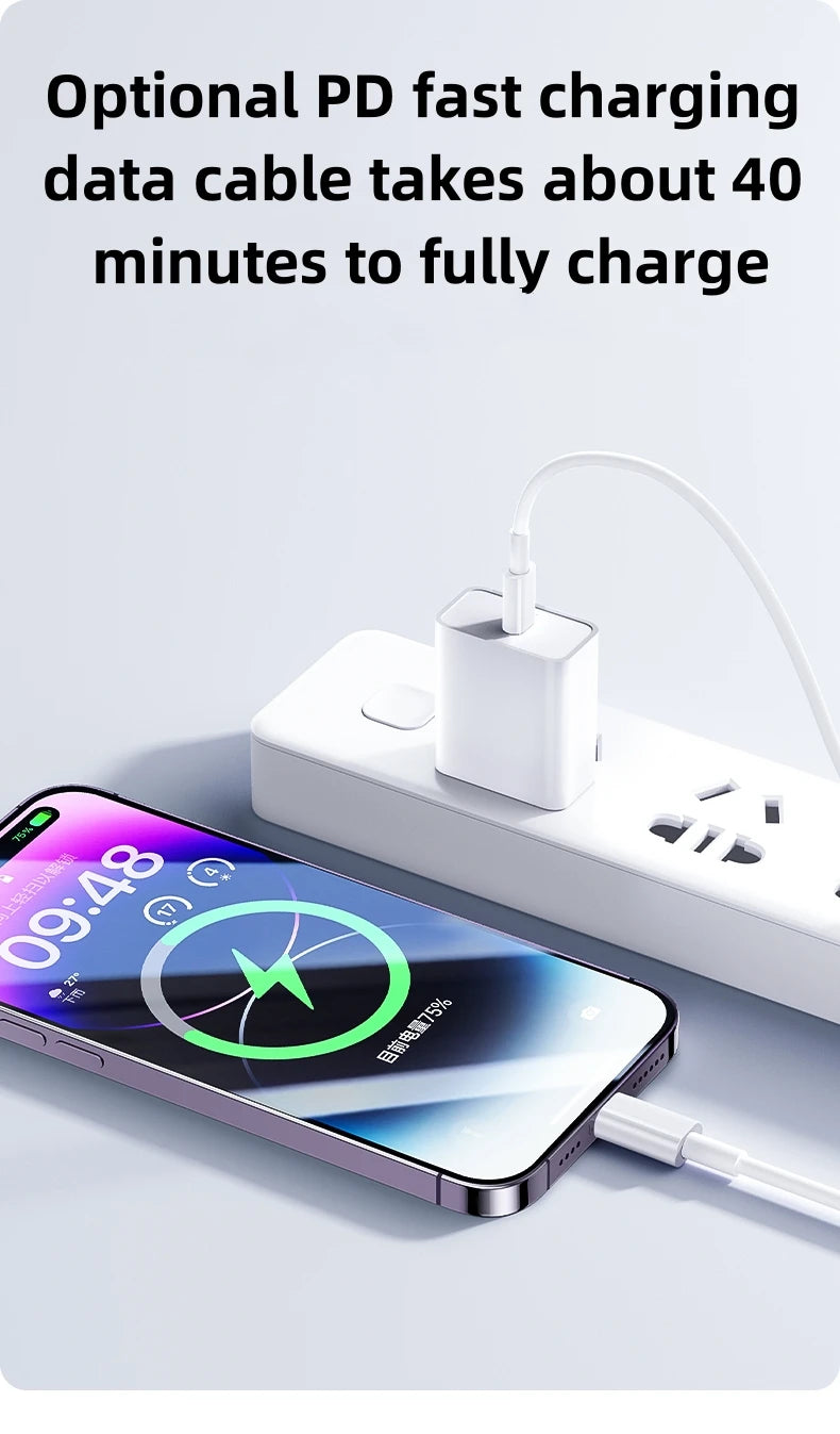 Cargador Rápido PD 35W con Cable para iPhone — USB-C Compacto