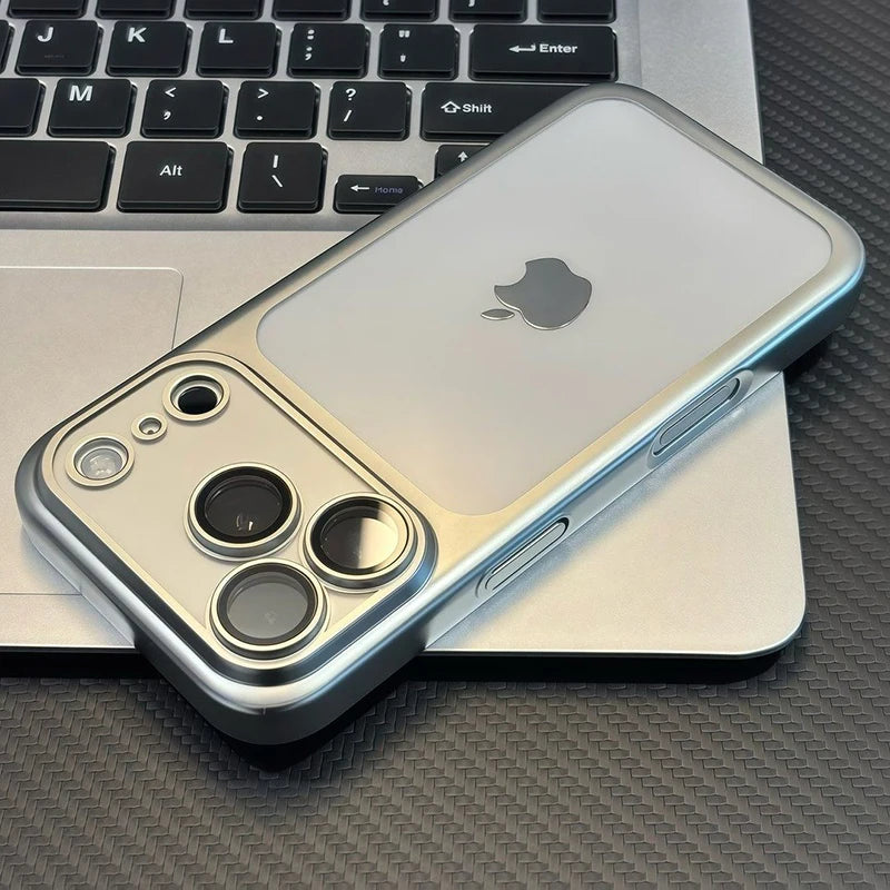 Funda Mate Translúcida con Placa Trasera para iPhone — Protección de Cámara