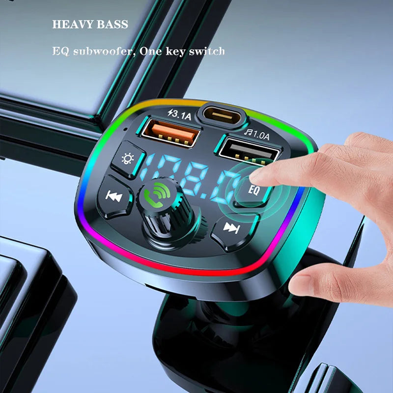 Transmisor FM Bluetooth 5.0 para Auto con Cargador USB Doble 2.1A