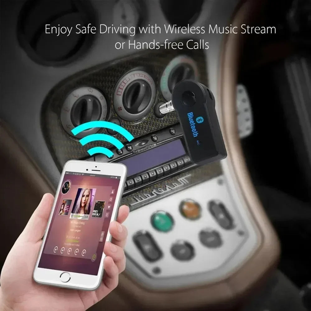 Adaptador Bluetooth 5.0 para Auto con Entrada AUX 3.5mm Manos Libres
