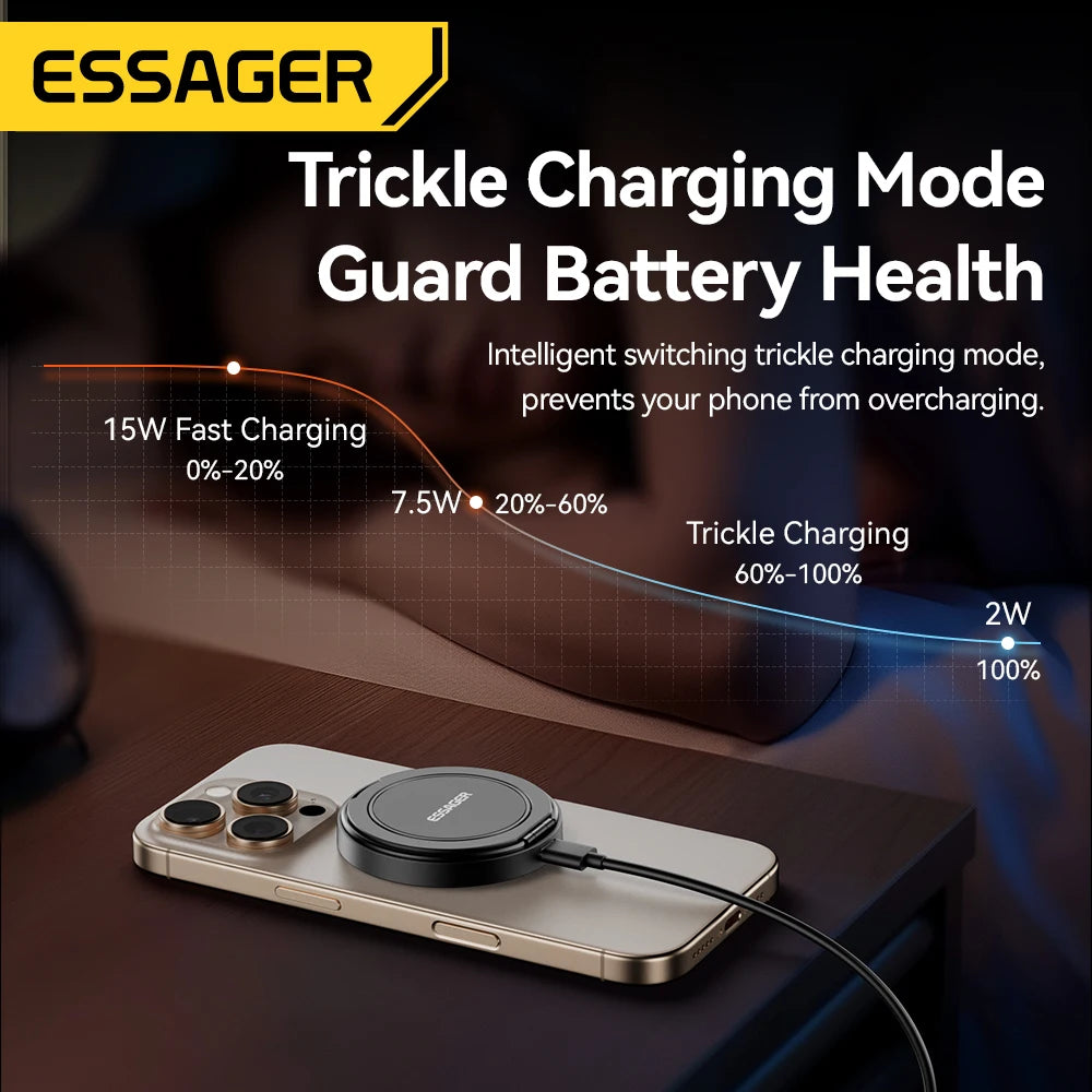 Cargador Inalámbrico Essager con Soporte 15W — Para iPhone y AirPods