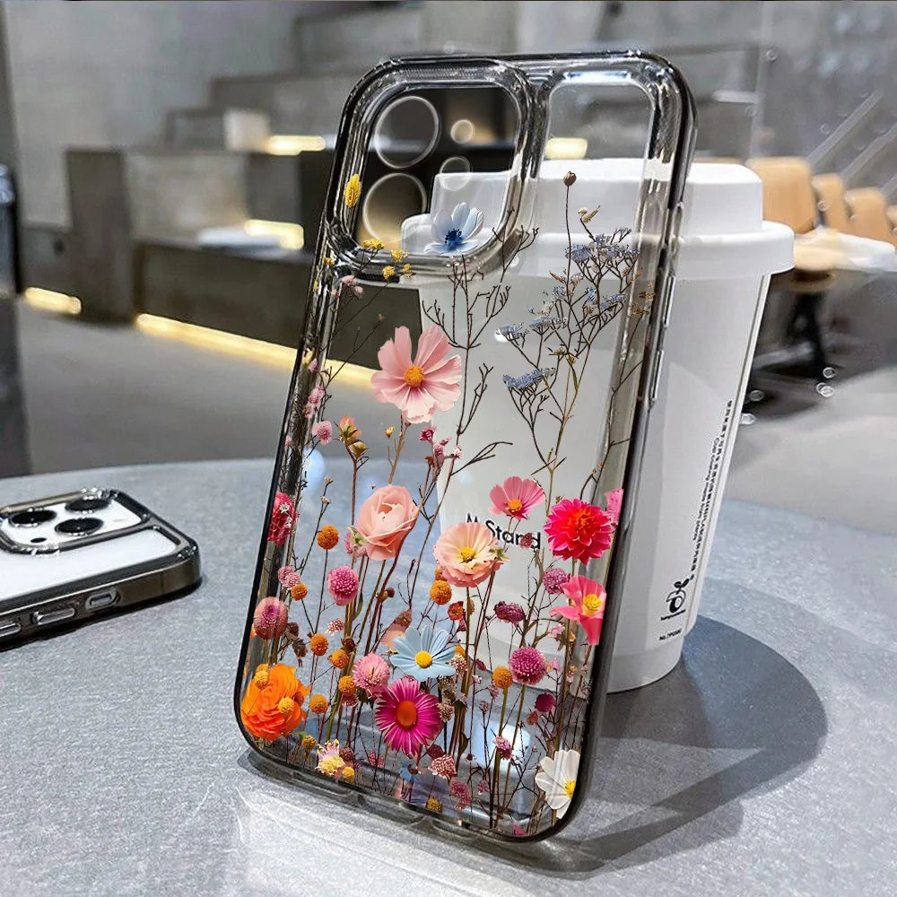 Funda Floral Transparente para iPhone — Diseño Femenino y Elegante