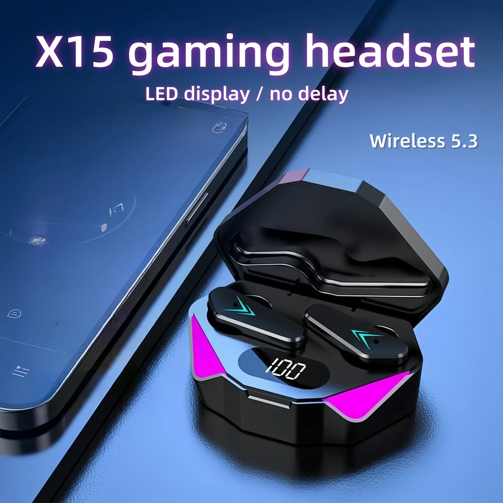 Audífonos Inalámbricos X15 Gamer con Micrófono y Cancelación de Ruido