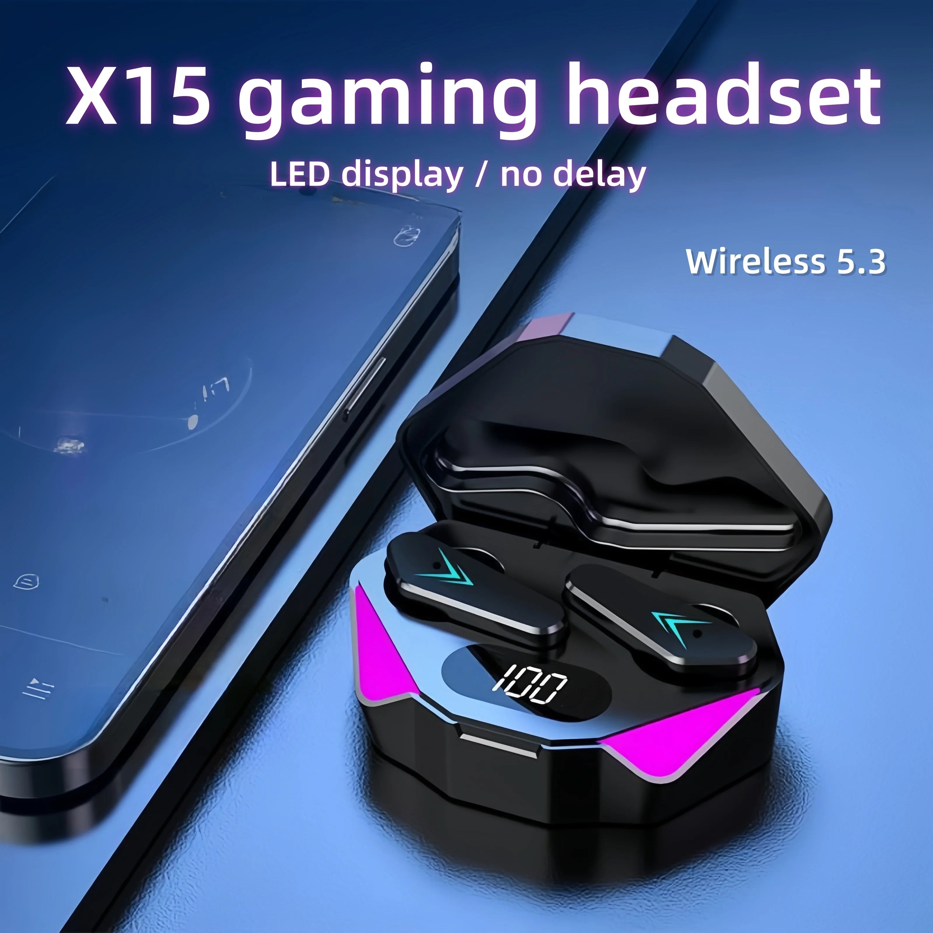 Audífonos Inalámbricos X15 Gamer con Micrófono y Cancelación de Ruido